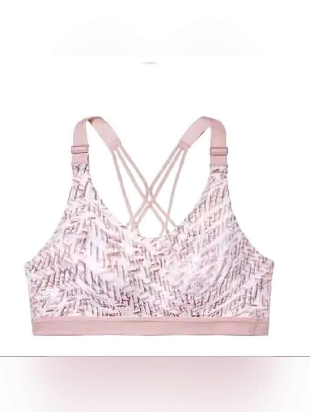 Victoria's Secret Pale Pink & Tan Geo Print Bralette with Strappy Back
